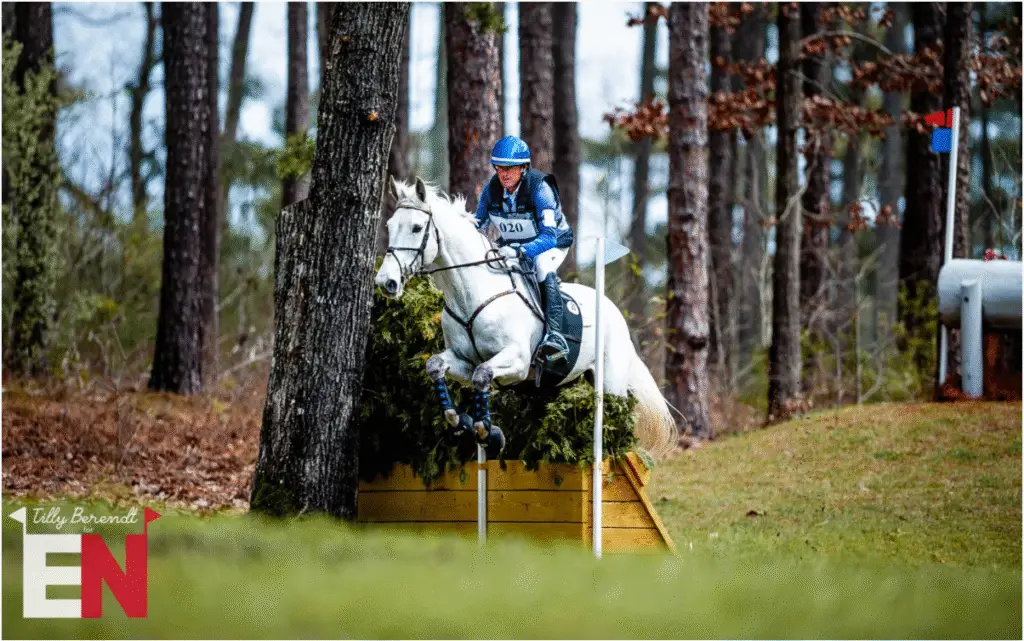 Will Faudree’s experienced campaigner Pfun takes third in the 4*S at Carolina in 2023. Photo by Tilly Berendt.